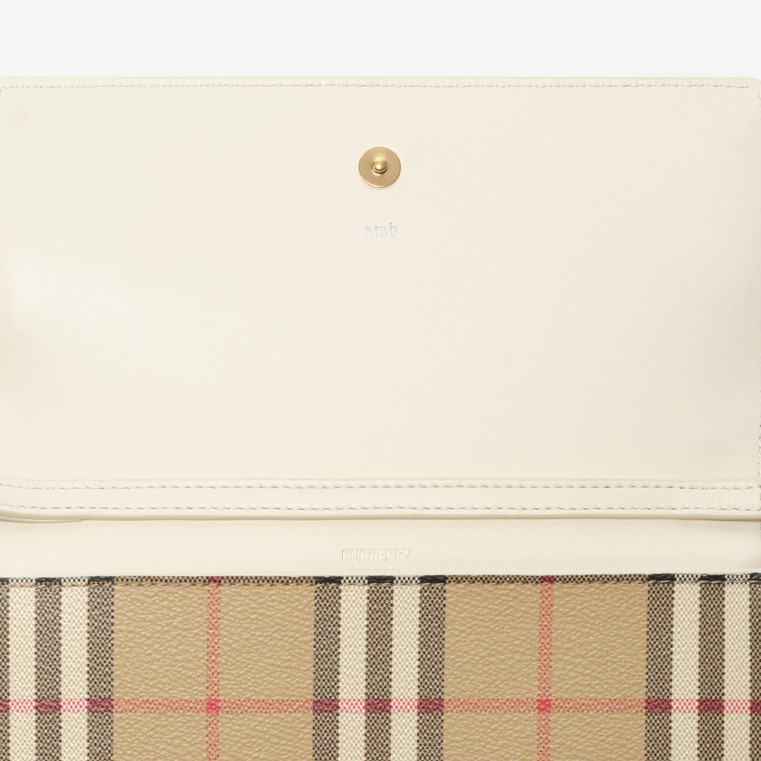 Check Chain Strap Wallet in Archive beige/soap beige - Women, Cotton, Technical | Burberry® Official
